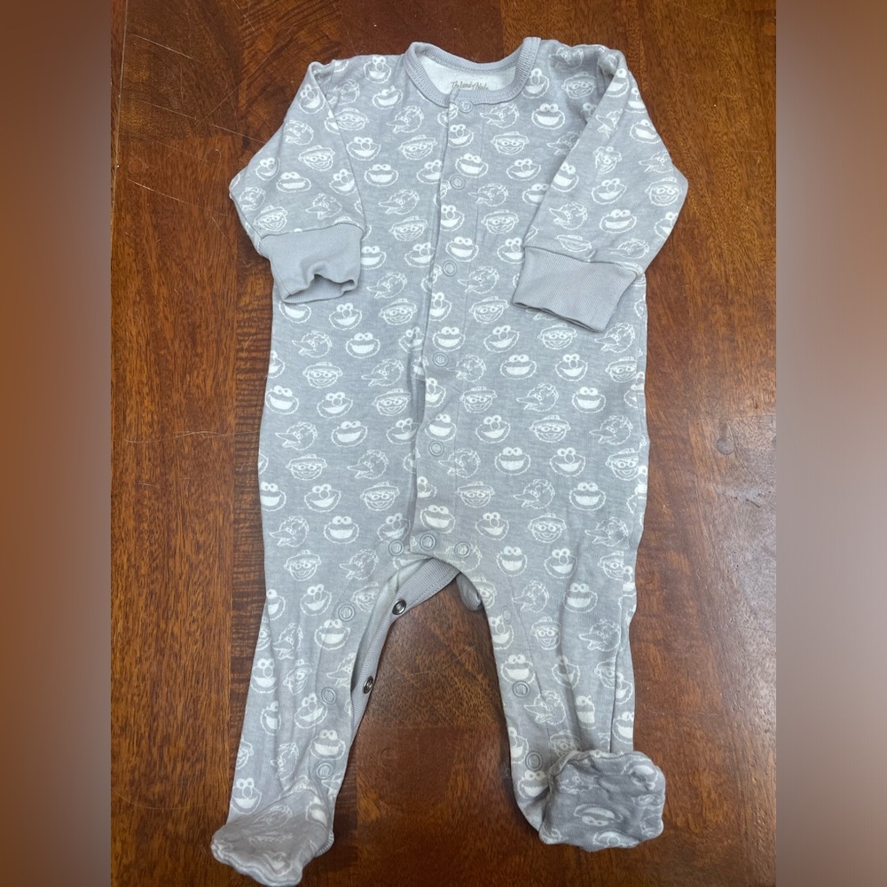 The land of nod sesame street organic cotton pajamas size 0-3 months
